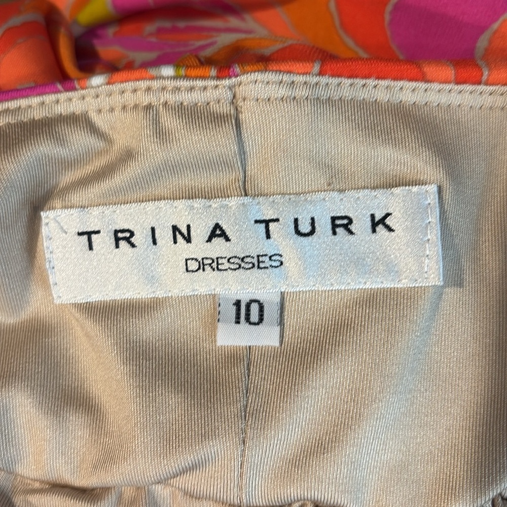 Trina Turk Vibrant Sleeveless Open Back Shift Dress Size 10 Resortwear - Picture 9 of 11